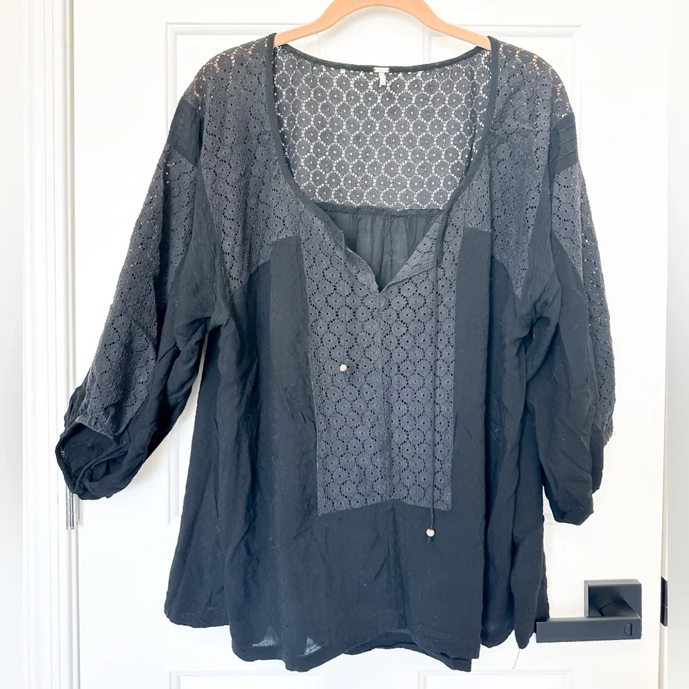 FREE PEOPLE Moon River Easy Top Women’s Black Size Medium